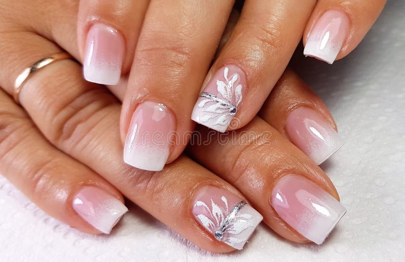 Modern gel nails painted stock image. Image of color 202163505