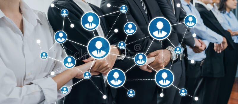 Visual representation of professional networking featuring business people interacting, showcasing digital profiles and connections that illustrate collaboration and community building. Amity. Networking profiles stock images, royalty-free photos and pictures