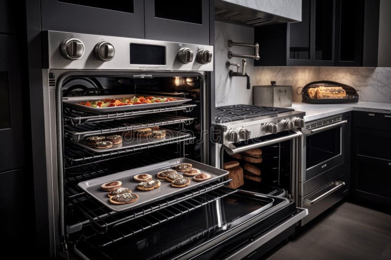 Professional Oven Range with Baking Trays, Cooling Rack, and Racks