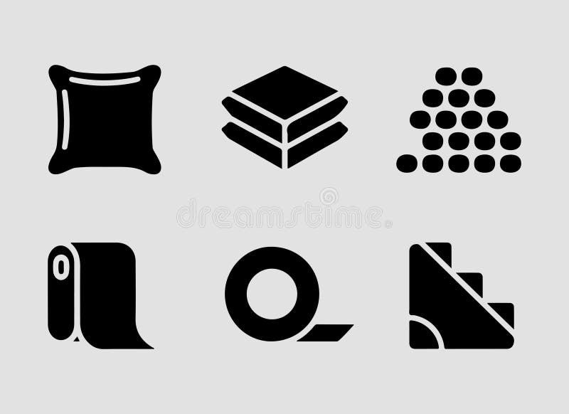 Professional packing materials solid icons for warehouse operations vector illustration