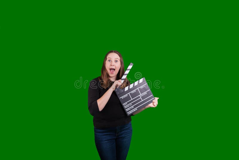 Female using a clipper board excited expression on her face royalty free stock photos Female using a clipper board excited expression on her face royalty free stock photos