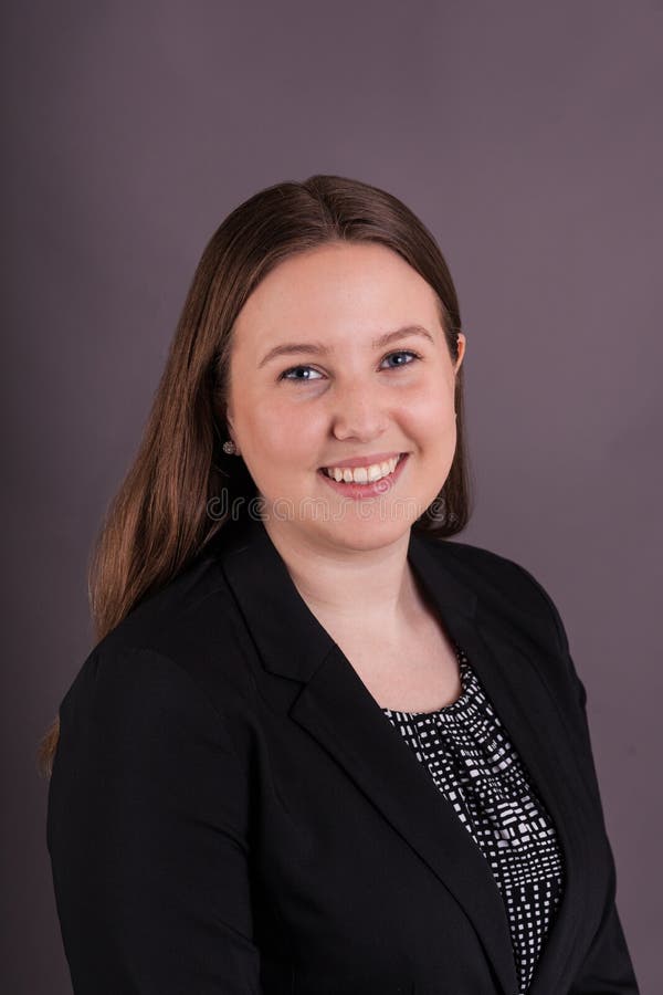 Blond female business professional portrait in studio stock photo Blond female business professional portrait in studio stock photo