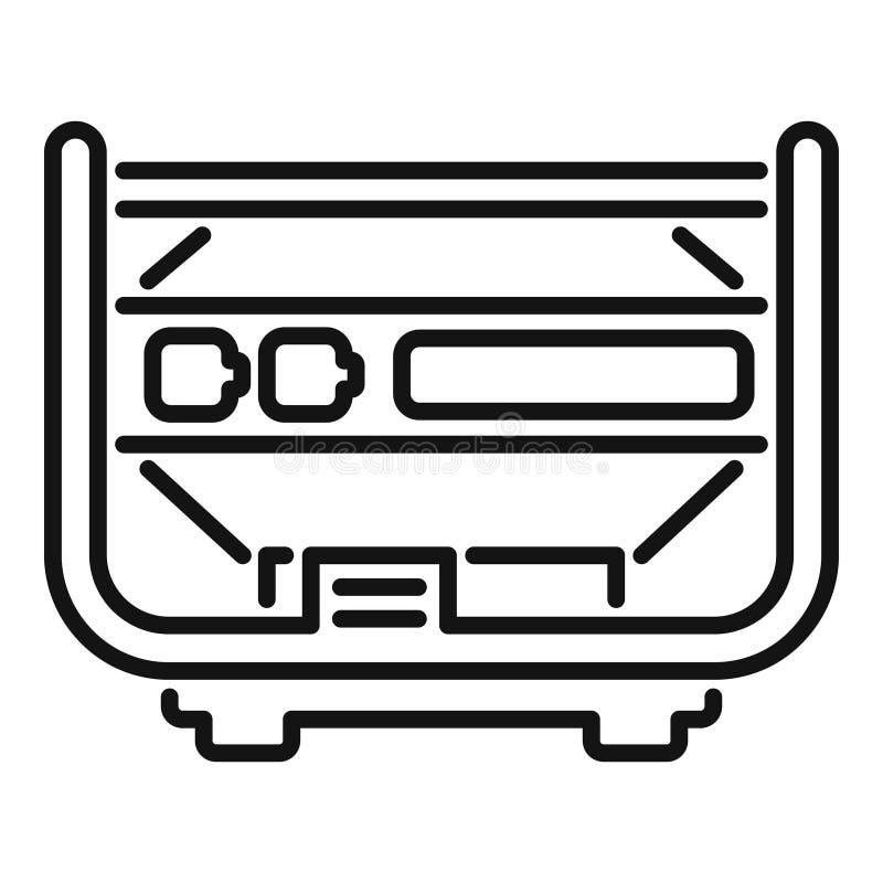 Professional portable generator providing power supply vector illustration