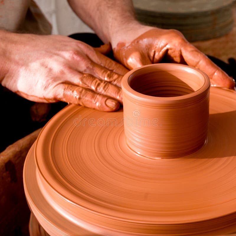 Professional Potter Making Bowl in Pottery Stock Image Image
