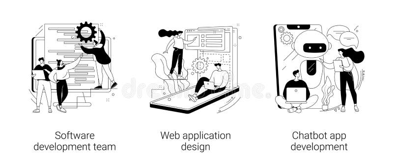 Professional programming abstract concept vector illustrations. vector illustration