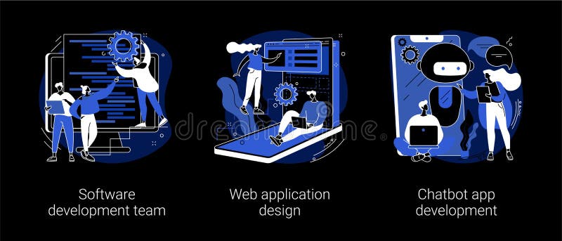 Professional programming abstract concept vector illustrations. royalty free illustration