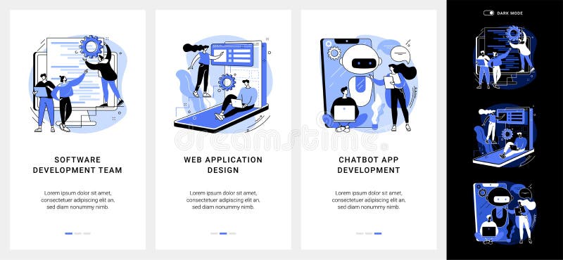 Professional programming mobile app UI kit. royalty free illustration
