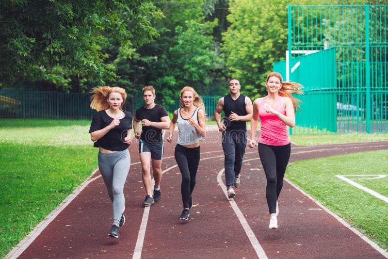 Professional Runners Running on a Race Track Stock Image Image of professional, people 155251783