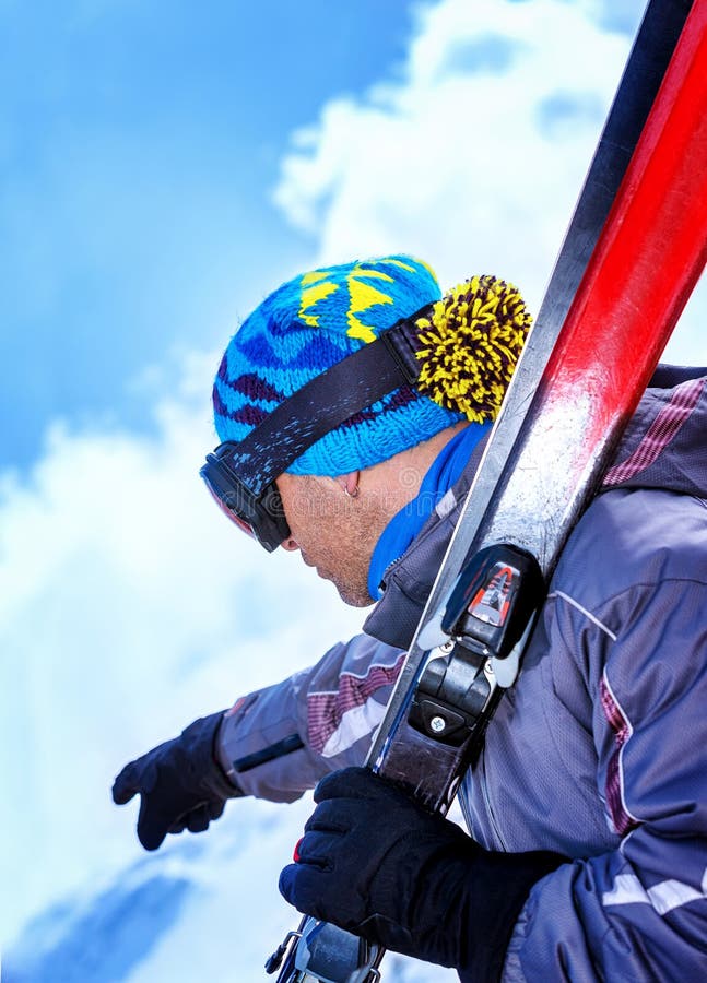 Professional skier stock image. Image of finger, direction 49036199