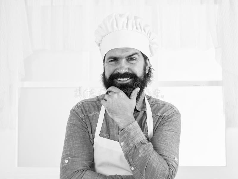 Professional Smiling Restaurant Bearded Cook Man Baking, Bakery Stock