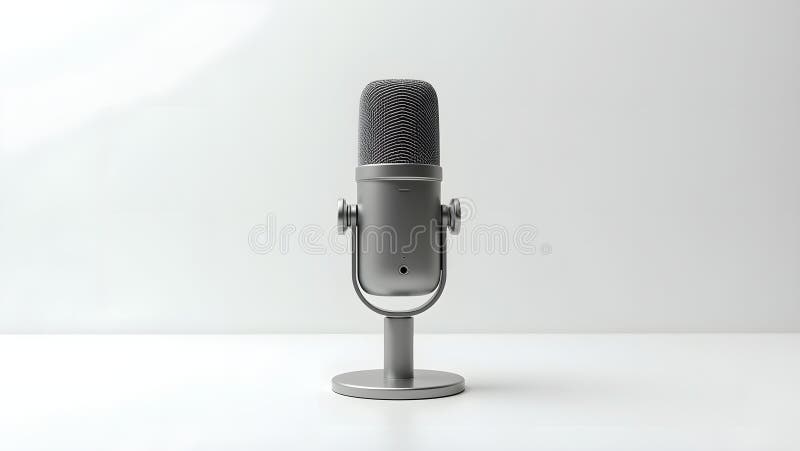 Professional Studio Microphone with Metallic Mesh Head and Stand royalty free illustration