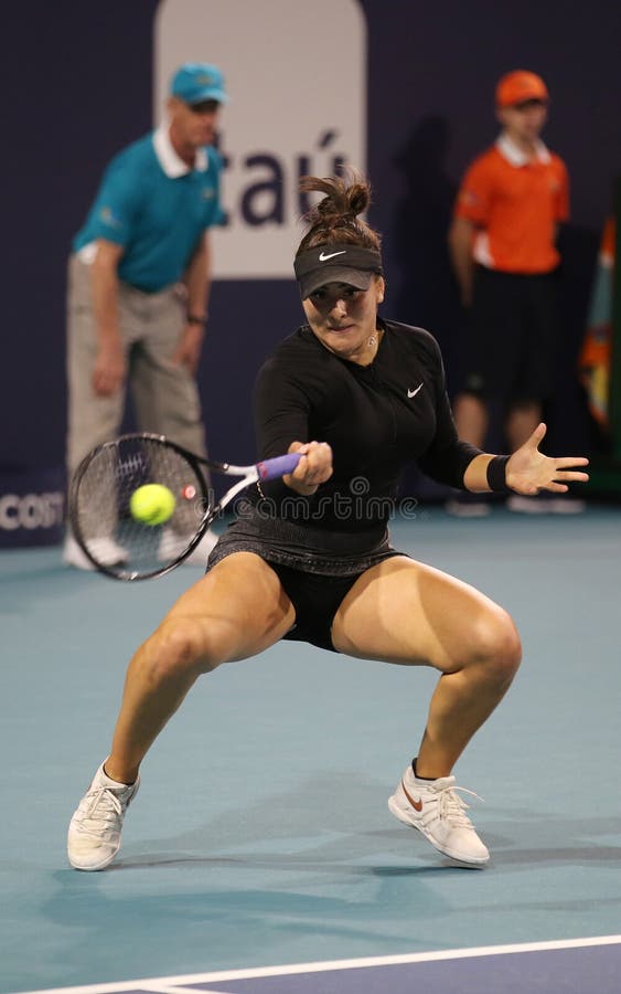 Professional Tennis Player Bianca Andreescu Of Canada In Action During