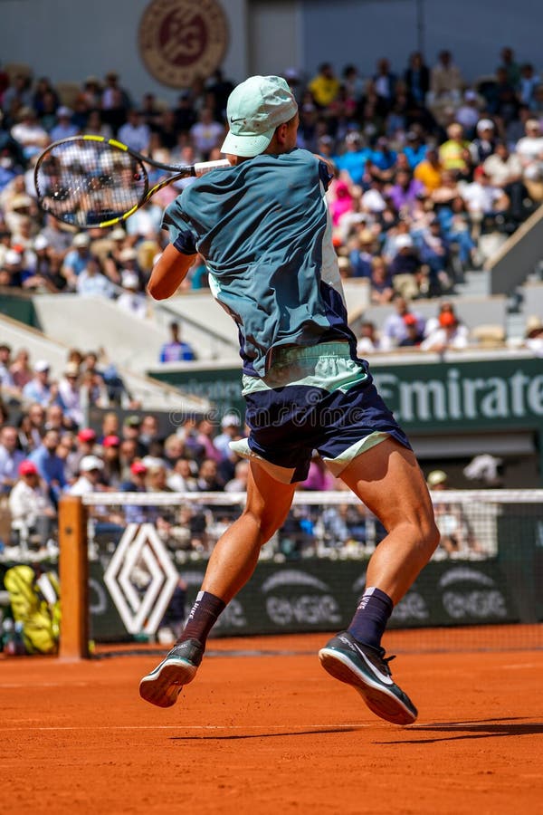 Professional Tennis Player Holger Rune of Denmark in Action during His ...