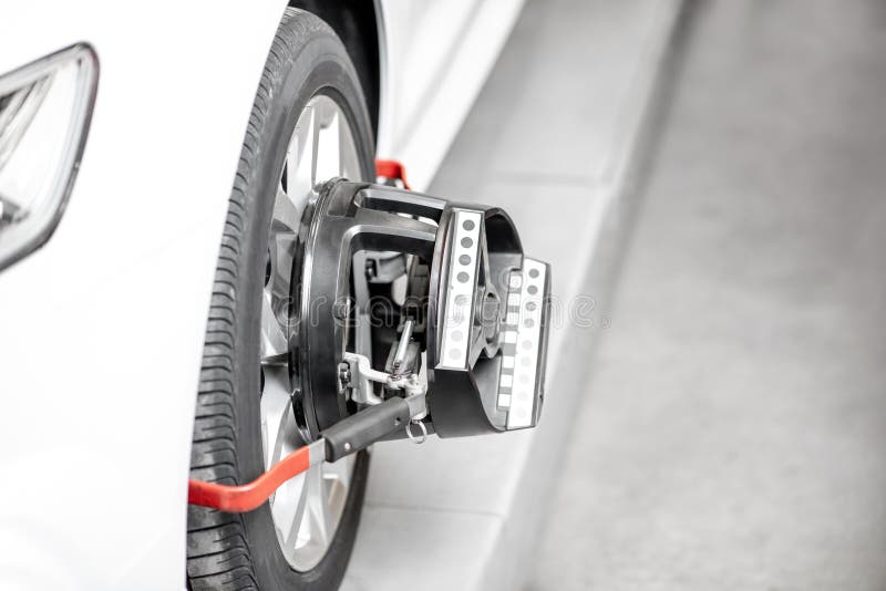 Professional tool for wheel alignment stock image