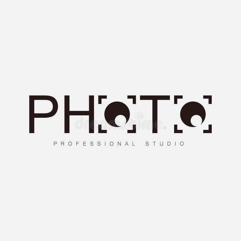 Professional and unique PHOTO letter logo stock illustration