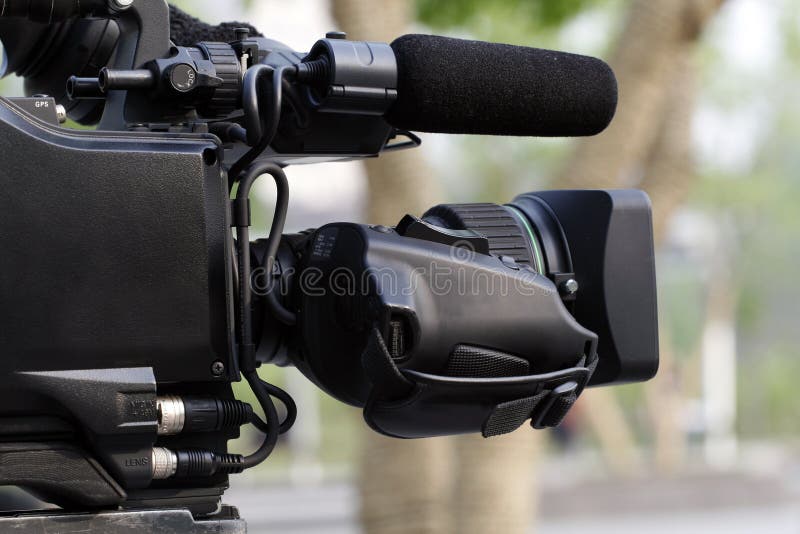 Professional video camera. royalty free stock image