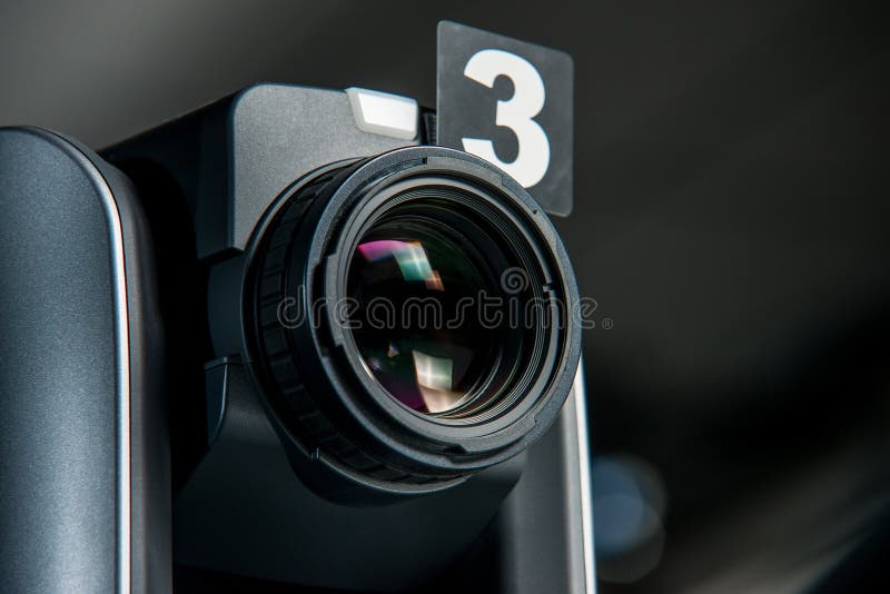 PROFESSIONAL VIDEO CAMERA IN THE TV STUDIO stock photo PROFESSIONAL VIDEO CAMERA IN THE TV STUDIO stock photo