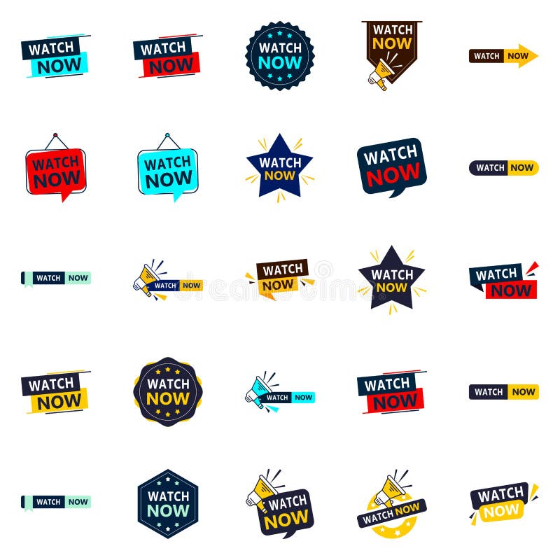 25 Professional Watch Now Banners To Elevate Your Brand Stock Vector