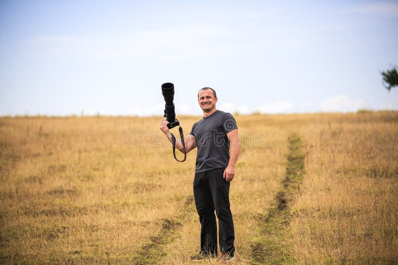 Professional wildlife photographer royalty free stock photo Professional wildlife photographer royalty free stock photo