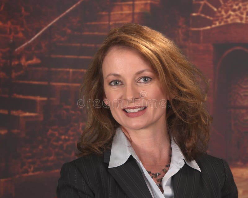 Professional woman in front of an old building