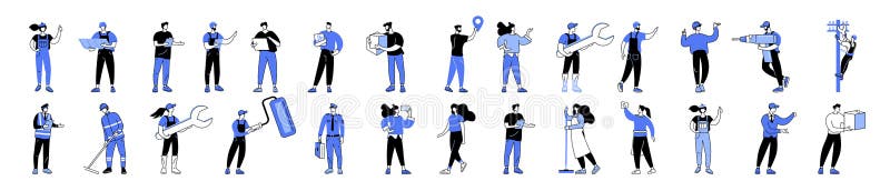 Professional workers vector set.