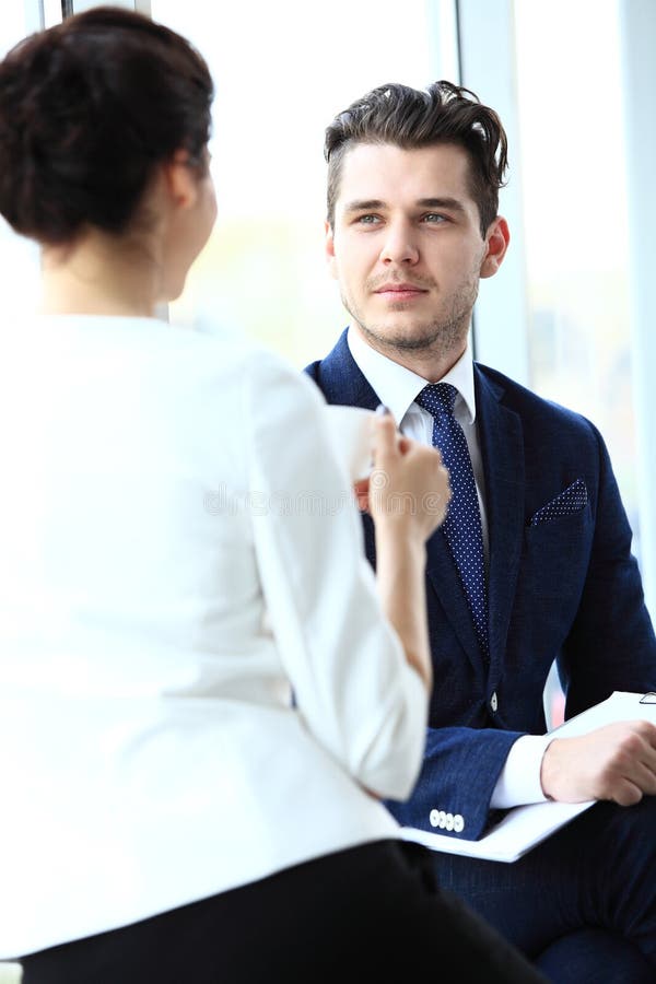 Professionals Chatting during a Coffee Break Stock Image Image of