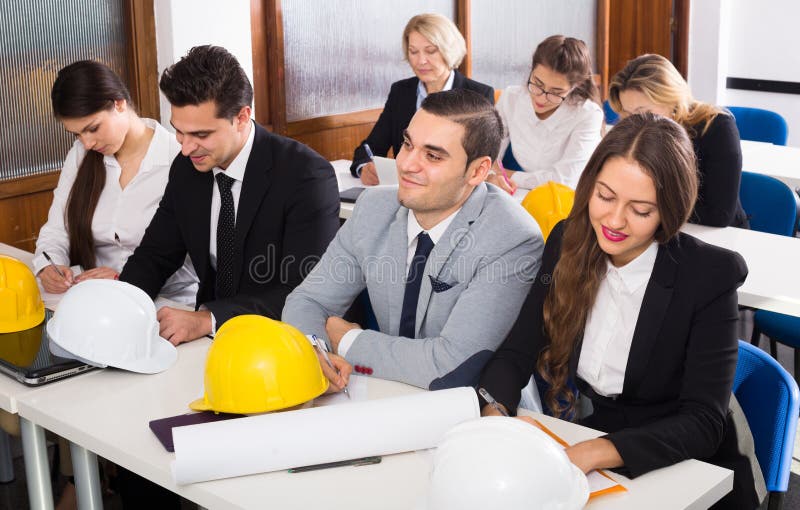 Professionals and Coach at Design Training Stock Image Image of