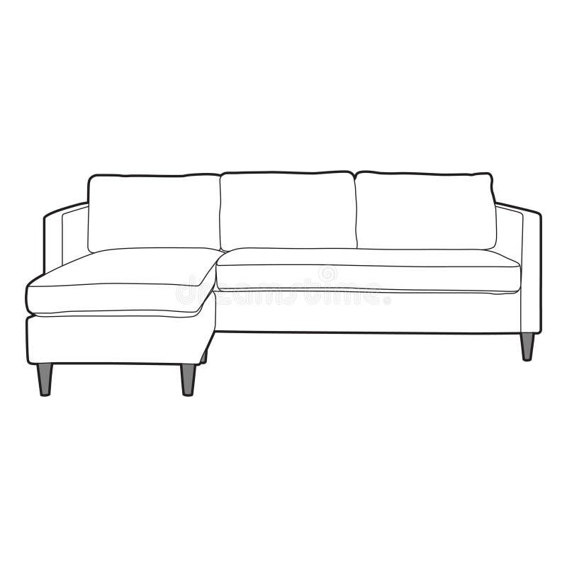 Professional Sofa Couch Vector / Line Drawing. Home, sit, line drawing. - Icon, comfy, soft, seat - Vector. Professional Sofa Couch Vector / Line Drawing. Home, sit, line drawing. - Icon, comfy, soft, seat - Vector