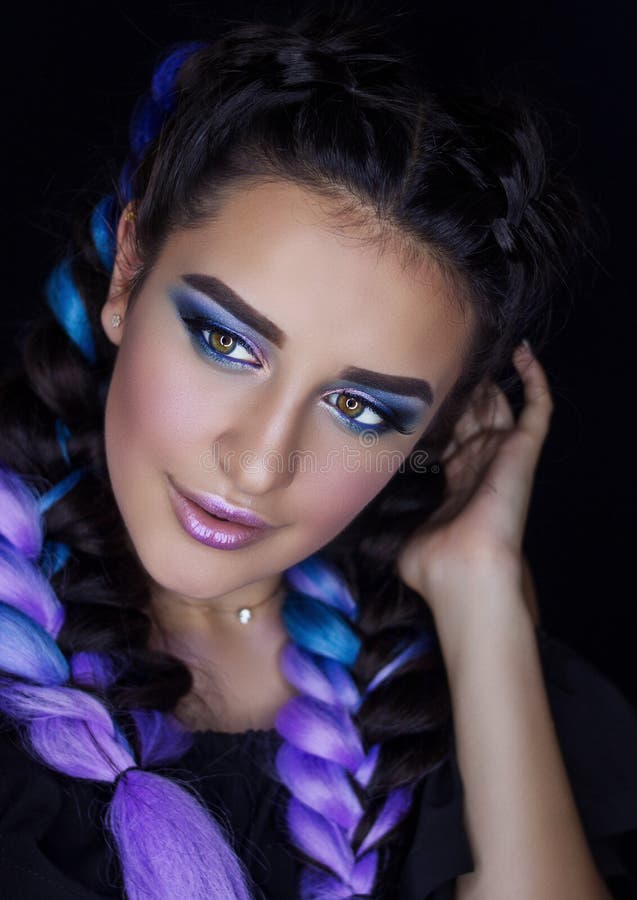 Professionele Make-up voor Brunette royalty-vrije stock foto Professionele Make-up voor Brunette royalty-vrije stock foto