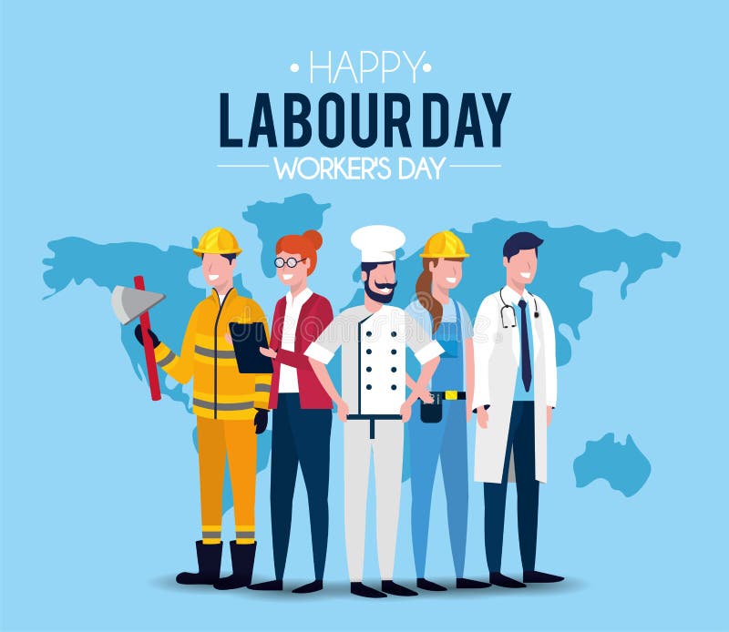 Professional people to labour day celebration vector illustration. Professional people to labour day celebration vector illustration