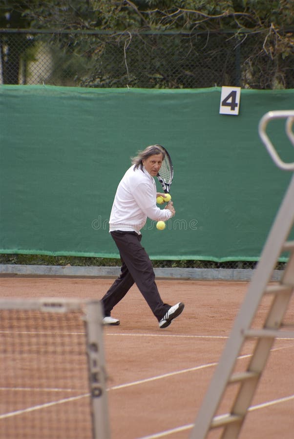 Professionele tennisspeler, Ilie Nastase stock foto's Professionele tennisspeler, Ilie Nastase stock foto's