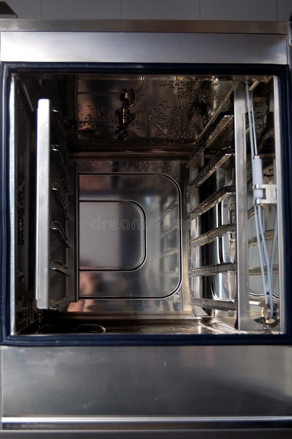 Combi oven detail, professional kitchen. Combi oven detail, professional kitchen