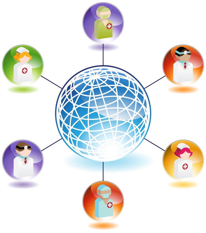 Professionisti medici globali illustrazione di stock Professionisti medici globali illustrazione di stock