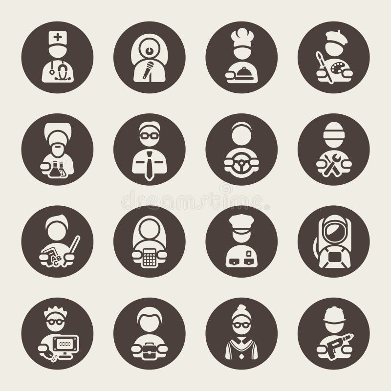 Professions icons set