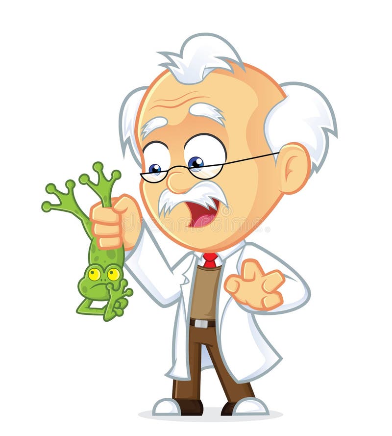 Clipart Picture of a Professor Cartoon Character Holding Frog. Clipart Picture of a Professor Cartoon Character Holding Frog