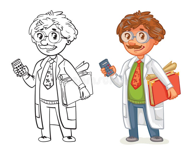 Professor idoso no revestimento do laboratório ilustração royalty free Professor idoso no revestimento do laboratório ilustração royalty free