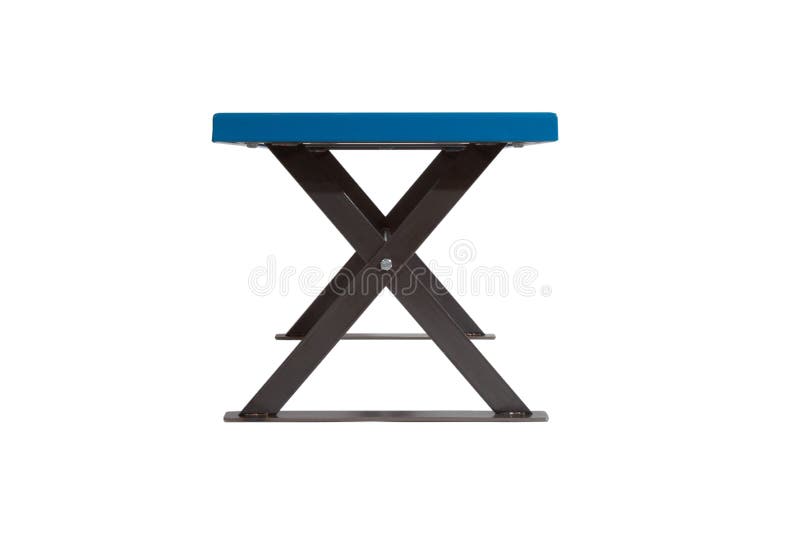 Profil Du Banc Bleu En Metal D Isolement Sur Le Blanc Image Stock Image Du Banc Blanc 48477915