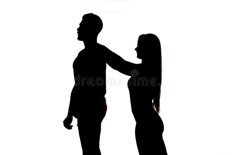 Profil Du Couple Fille Faisant Un Massage Au Garcon Image Stock Image Du Amour Chiffre