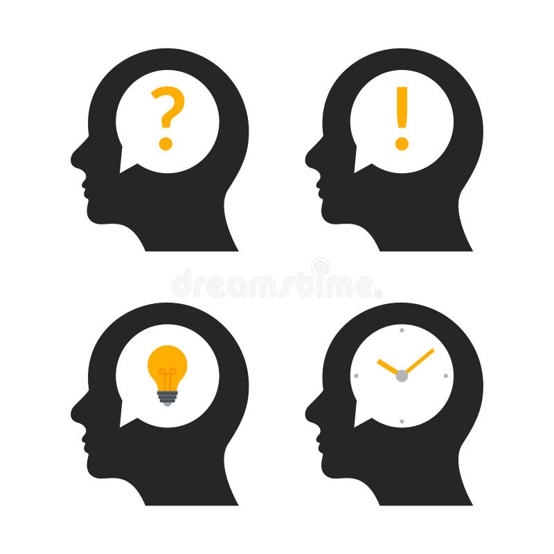 Profil principal humain d'idée de cerveau Icône créative d'illustration d'esprit de personnes de question d'affaires de personne illustration stock Profil principal humain d'idée de cerveau Icône créative d'illustration d'esprit de personnes de question d'affaires de personne illustration stock