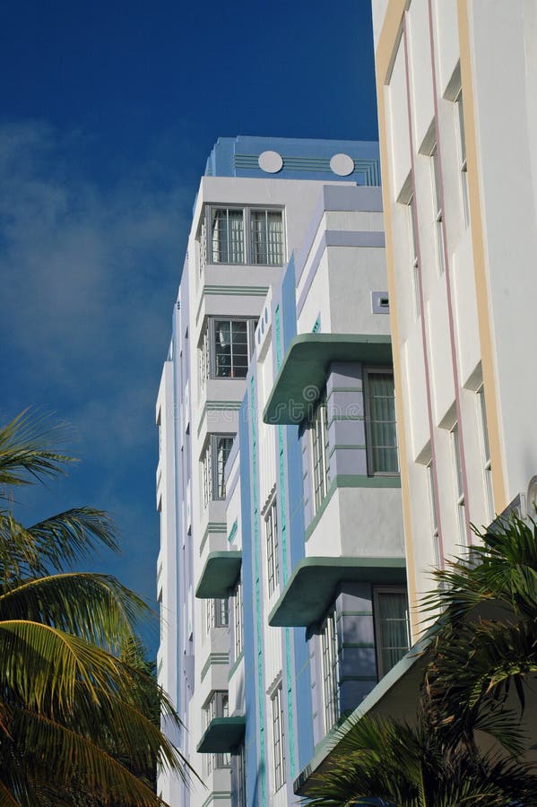 Profile of Art Deco Hotels in South Beach Stock Photo Image of vogue
