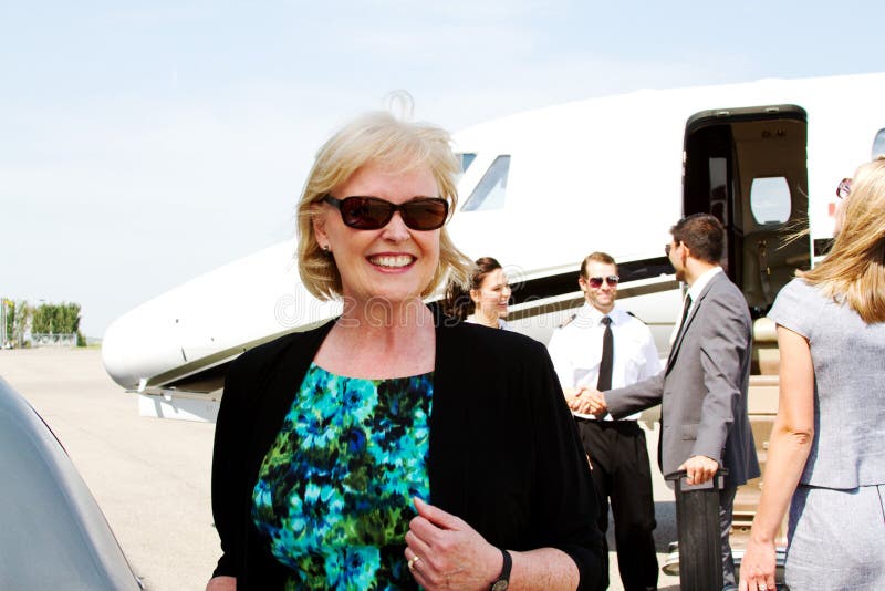 Profile of lady passenger royalty free stock image