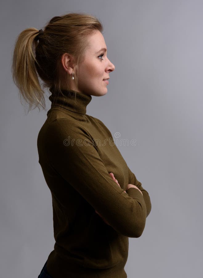 Profile portrait of a Beautiful Young Woman