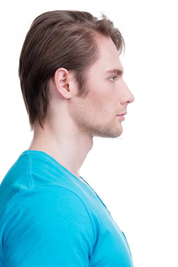 Profile Portrait of Handsome Man. Stock Image - Image of beard ...