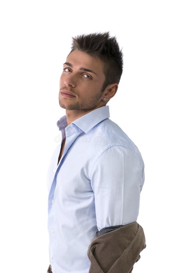 Profile shot of handsome young man with shirt