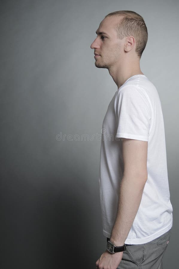 Profile of young male posing