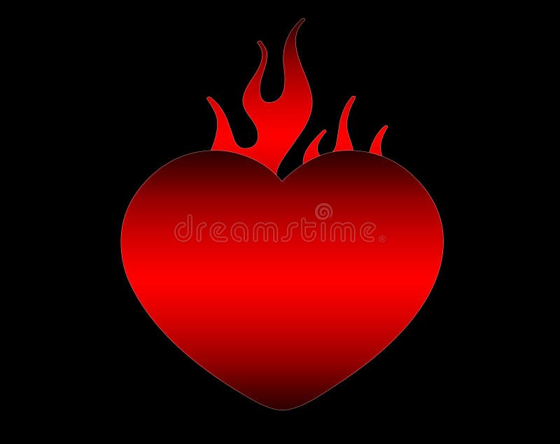 Profilo ardente del cuore illustrazione vettoriale Profilo ardente del cuore illustrazione vettoriale