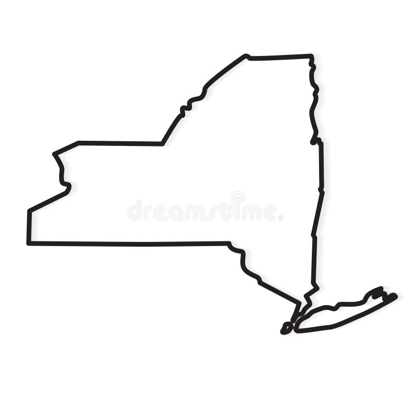 Profilo nero della mappa dello stato di New York