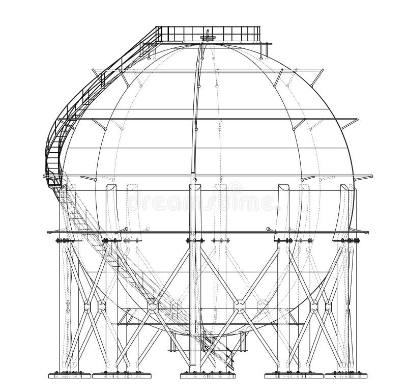 Profilo sferico del carro armato di gas Vettore illustrazione vettoriale Profilo sferico del carro armato di gas Vettore illustrazione vettoriale
