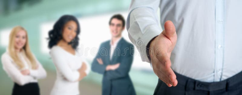 Profissionais do negócio que agitam as mãos fotos de stock Profissionais do negócio que agitam as mãos fotos de stock
