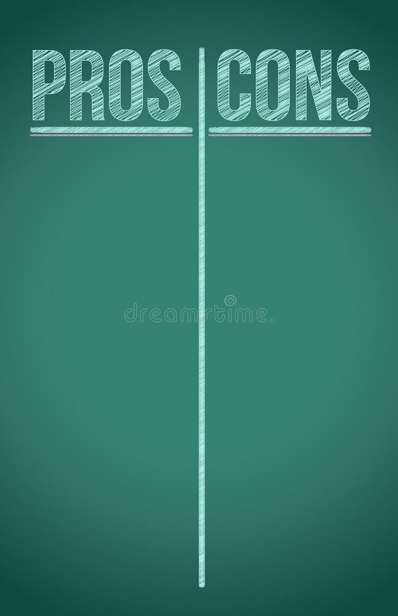 Profissionais - e - lista do contra redigida no giz branco ilustração stock Profissionais - e - lista do contra redigida no giz branco ilustração stock